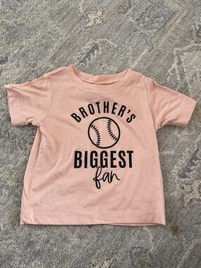 Bella Canvas Pink 'Brother's Biggest Fan' Baseball Tee